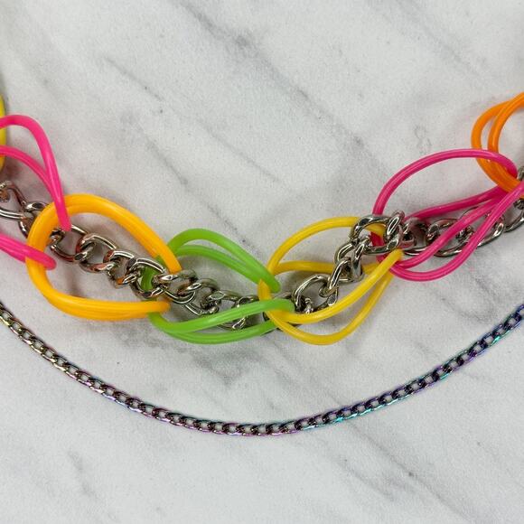 Rainbow Multi Strand Chain Pants Chain Wallet Chain 19" Chunky ✨ - Picture 4 of 6